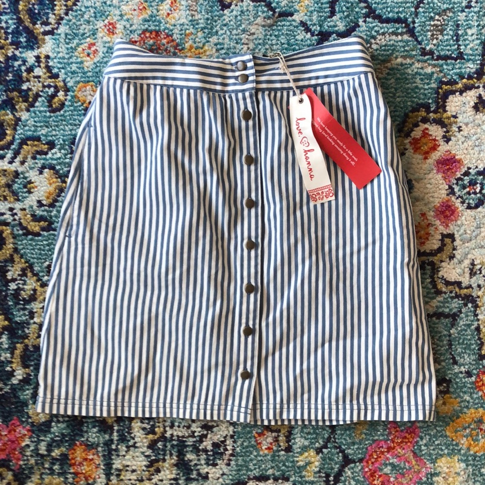[hanna andersson] striped button skirt